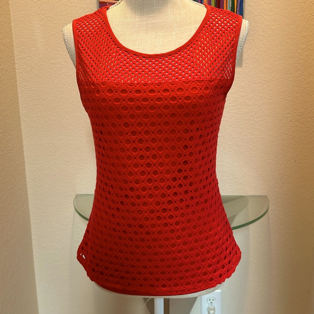 Red crochet top